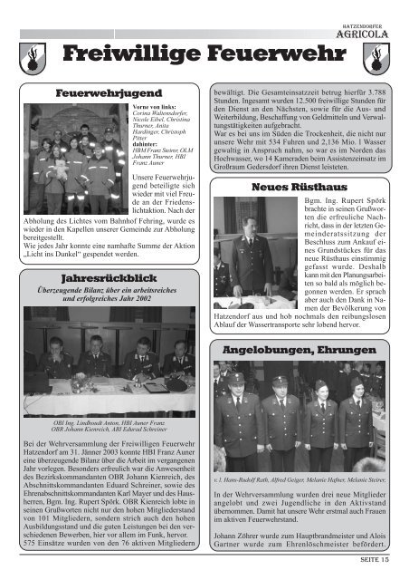 Hatzendorfer Agricola Ausgabe Nr. 27