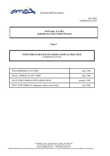 Good Clinical Practice GCP Guideline