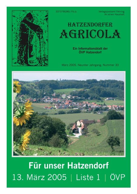 Hatzendorfer Agricola Ausgabe Nr. 33