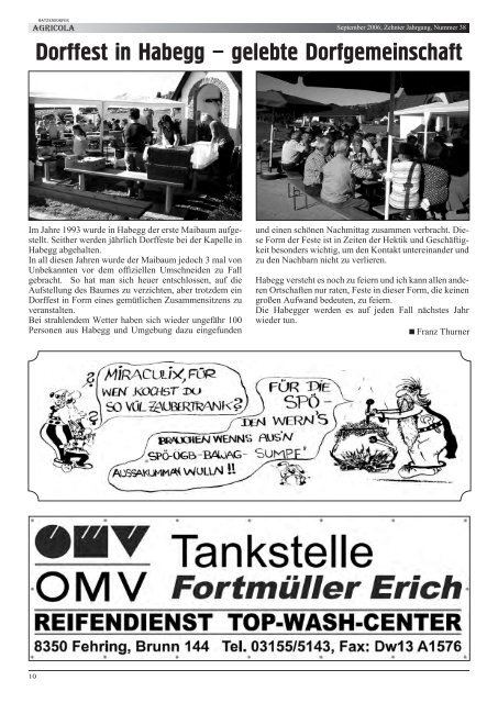 Hatzendorfer Agricola Ausgabe Nr. 38