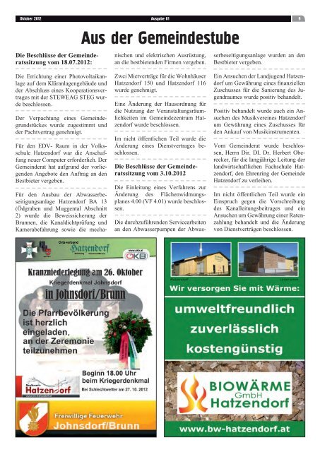 Hatzendorfer Agricola Ausgabe Nr. 61