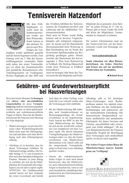 Hatzendorfer Agricola Ausgabe Nr. 48