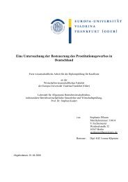 Eine Untersuchung der Besteuerung des Prostitutionsgewerbes in ...