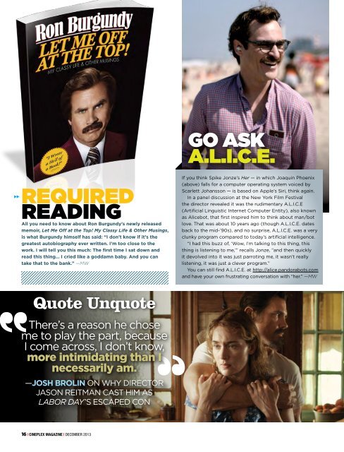 Cineplex Magazine December2013