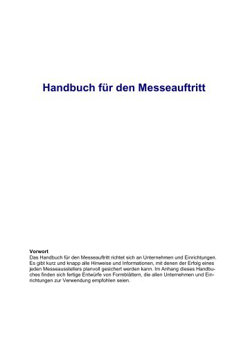 Handbuch für den Messeauftritt