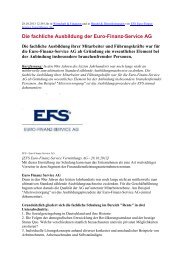 Die fachliche Ausbildung der Euro-Finanz-Service AG