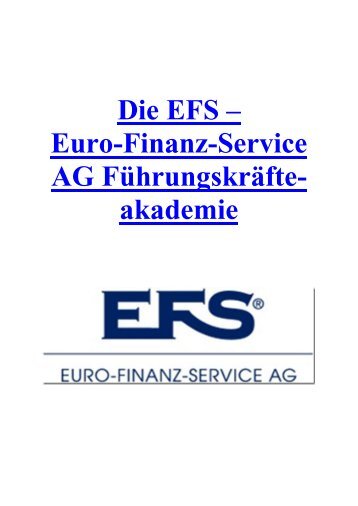 Die EFS – Euro-Finanz-Service AG Führungskräfteakademie