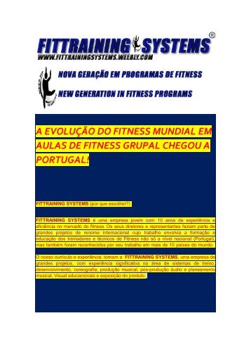 A EVOLUÇÃO DO FITNESS MUNDIAL EM AULAS DE FITNESS GRUPAL CHEGOU A PORTUGAL!