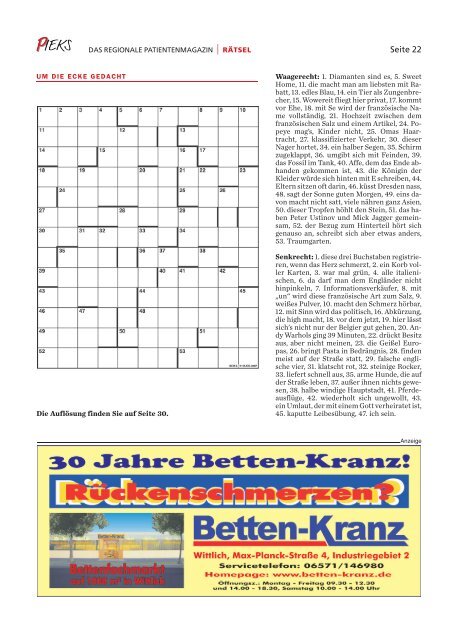 Das Regionale Patientenmagazin - Pieks 11/2013