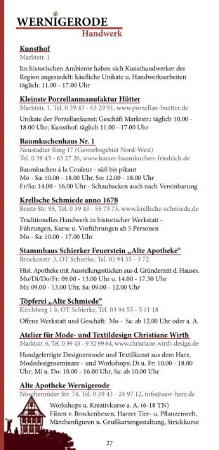 Wernigerode Insider Tipps Januar 2014