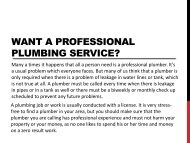 Want a Professional Plumbing Service?