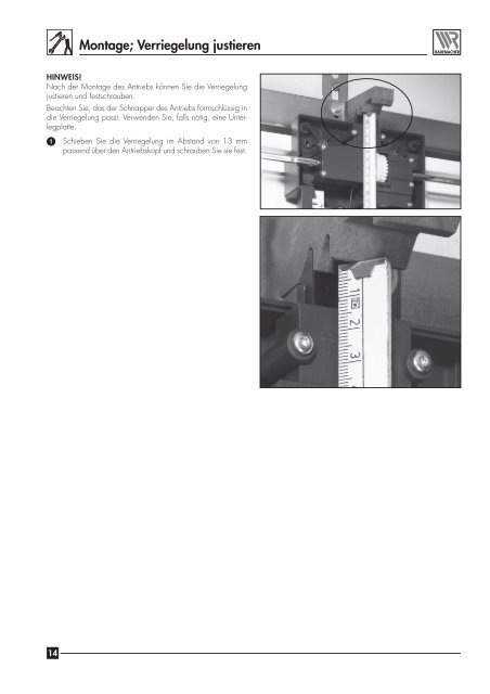 Einbau- und Bedienungsanleitung Garagentorantrieb Rator F3