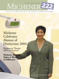 Michener Celebrates Alumni of Distinction 2004 - The Michener ...