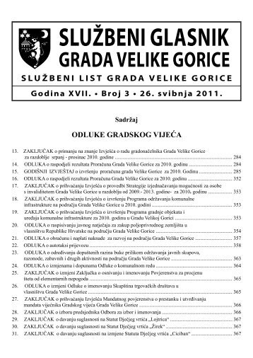 Sluzbeni glasnik GVG 3 2011.indd - Grad Velika Gorica