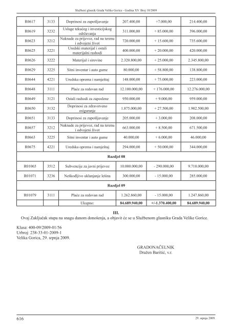 Slu?beni glasnik 10/2009 - Grad Velika Gorica