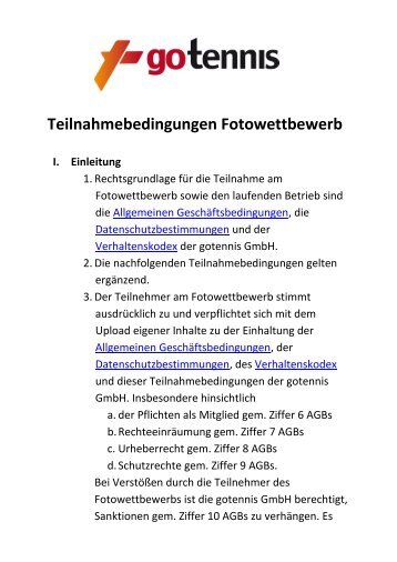 Teilnahmebedingungen Fotowettbewerb