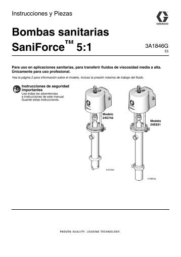 3A1846G, SaniForce 5:1 Sanitary Pumps, Instructions ... - Graco Inc.