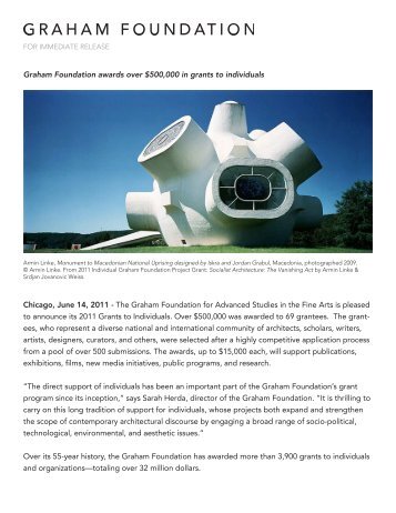 press release (PDF) - Graham Foundation