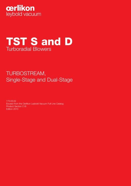 TURBOSTREAM Turboradial Blowers - Vacuum Products Canada Inc.