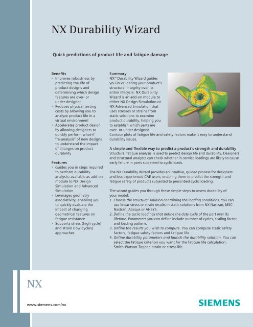 NX Durability Wizard - Siemens PLM Software