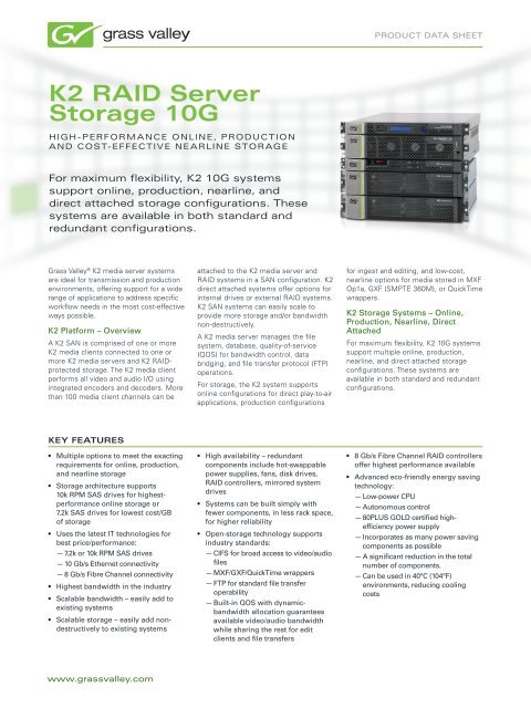 K2 RAID Server Storage 10G - Grass Valley