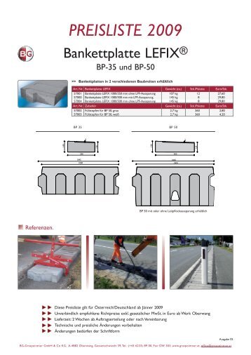 PREISLISTE 2009 - BG Graspointner GmbH & Co KG