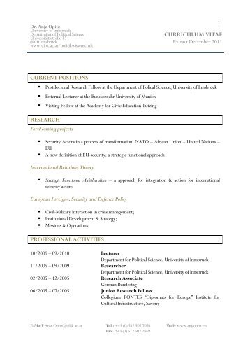Curriculum Vitae. - Gratis Webserver