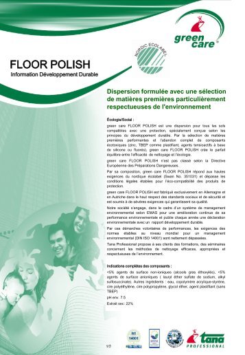 FLOOR POLISH - Green Care