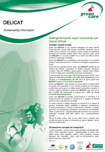 Scheda di sostenibilità - Green Care