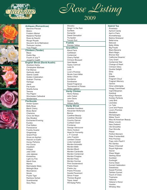 Rose Listing Greenland Garden Centre