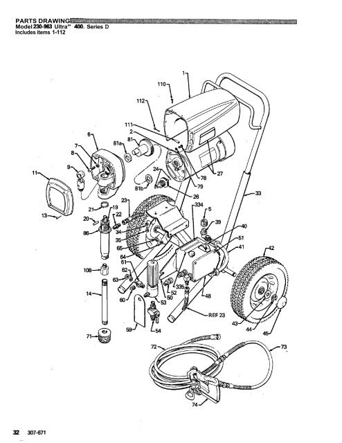 307671D ULTRA 400 AIRLESS PAINT SPRAYER - Graco Inc.