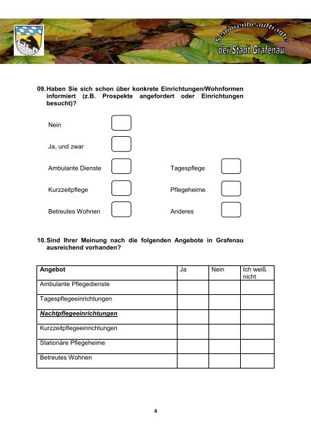 Seniorenpolitische Umfrage Stadt Grafenau