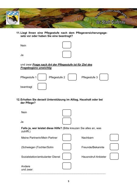 Seniorenpolitische Umfrage Stadt Grafenau