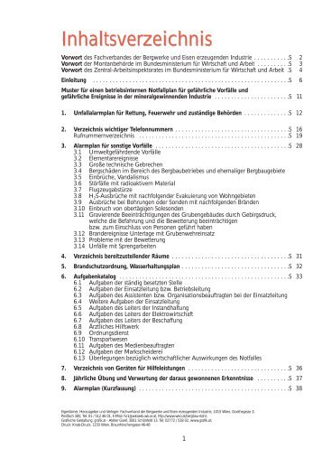 Notfallplan Handbuch - GRUBENRETTUNGSWESEN