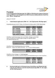 Preisblatt - GSW Gemeinschaftsstadtwerke GmbH Kamen-Bönen ...
