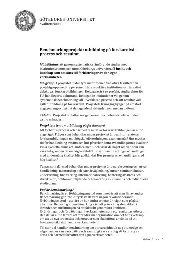 Projektplan - Göteborgs universitet