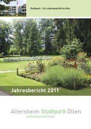 Jahresbericht 2011 - Altersheim Stadtpark Olten