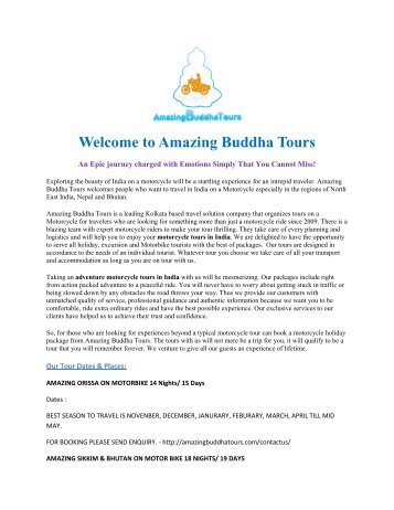 Welcome to Amazing Buddha Tours