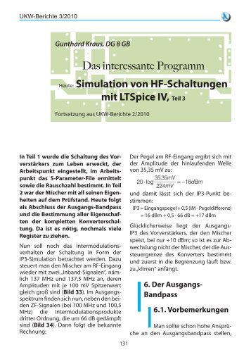 Simulation von HF-Schaltungen mit LTSpice IV, Teil 3