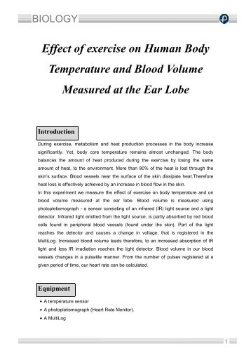 Effect of exercise on Human Body Temperature and Blood Volume ...