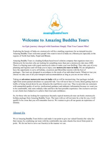 Welcome to Amazing Buddha Tours