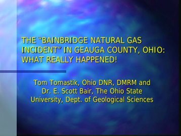 the ?bainbridge natural gas incident? in geauga county, ohio