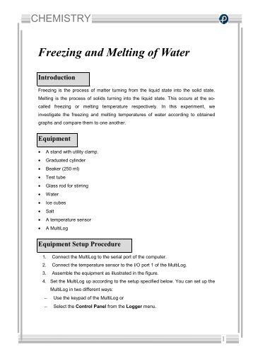 Freezing And Melting Of Water Introduction