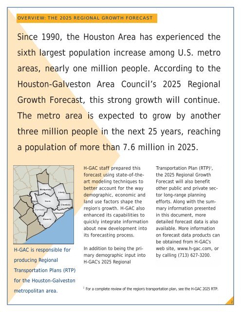 Houston-Galveston Area Council 2025 Regional Growth Forecast ...