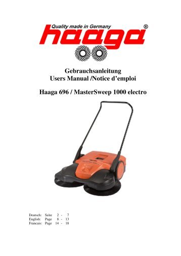 MasterSweep 1000 electro - Haaga sweepers sweep all!