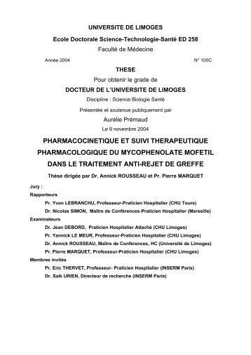 Pharmacocinétique et suivi thérapeutique pharmacologique du ...