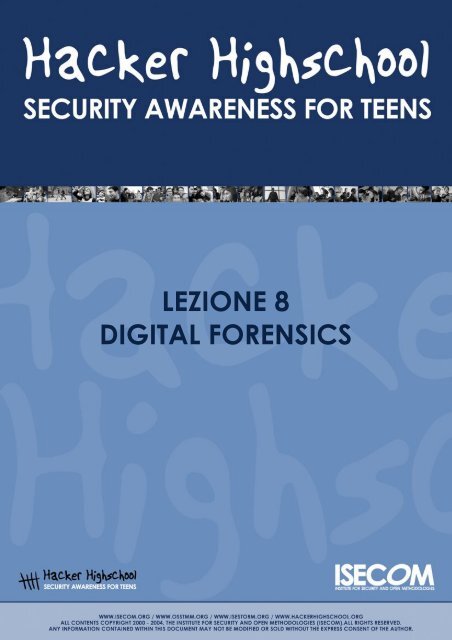 HHS - Lezione 8 - Digital Forensics - Hacker Highschool