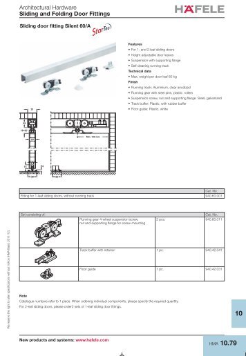 Sliding door Fitting Silent 60/A - Hafele