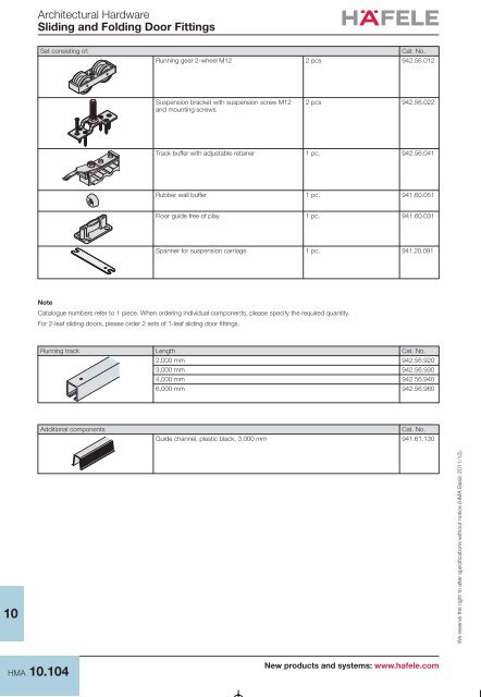 Sliding door Fitting Silent 60/A - Hafele