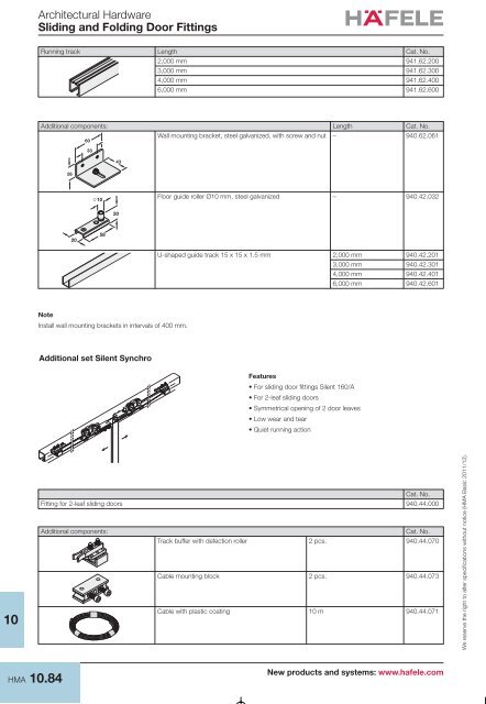 Sliding door Fitting Silent 60/A - Hafele